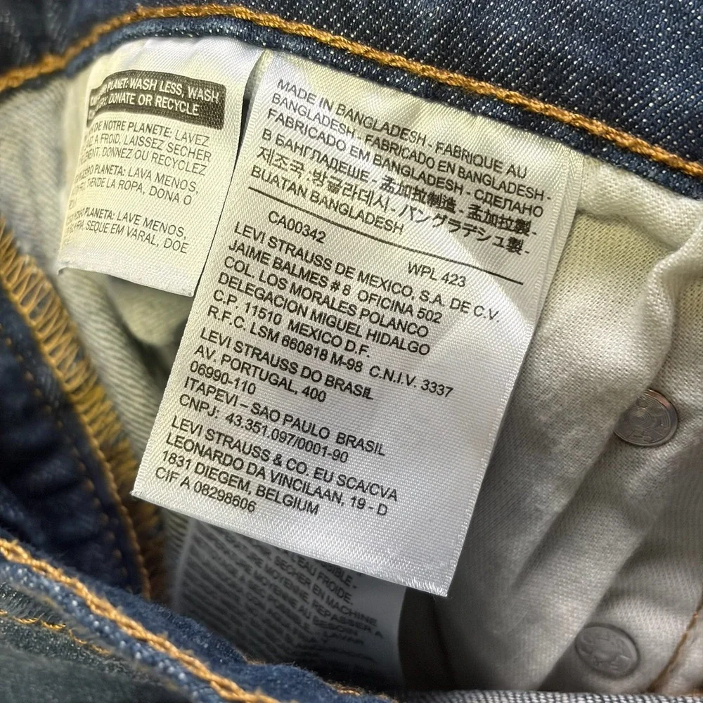 Levi's 514 Jeans Mens 34x30 Blue Straight Fit Cotton Denim